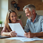 Réduction d’impôt avec le PER : comment ça marche et avantages Couple souriant planifiant finances dans une cuisine lumineuse