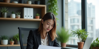 Intérêts capitalisés : se débarrasser efficacement en quelques étapes simples Femme d'affaires au bureau avec documents financiers