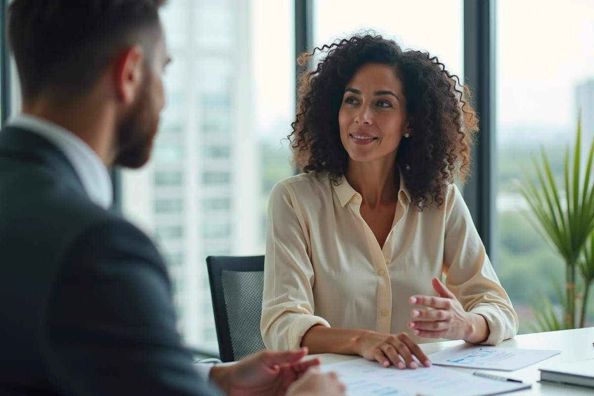 Femme discutant de calculs d