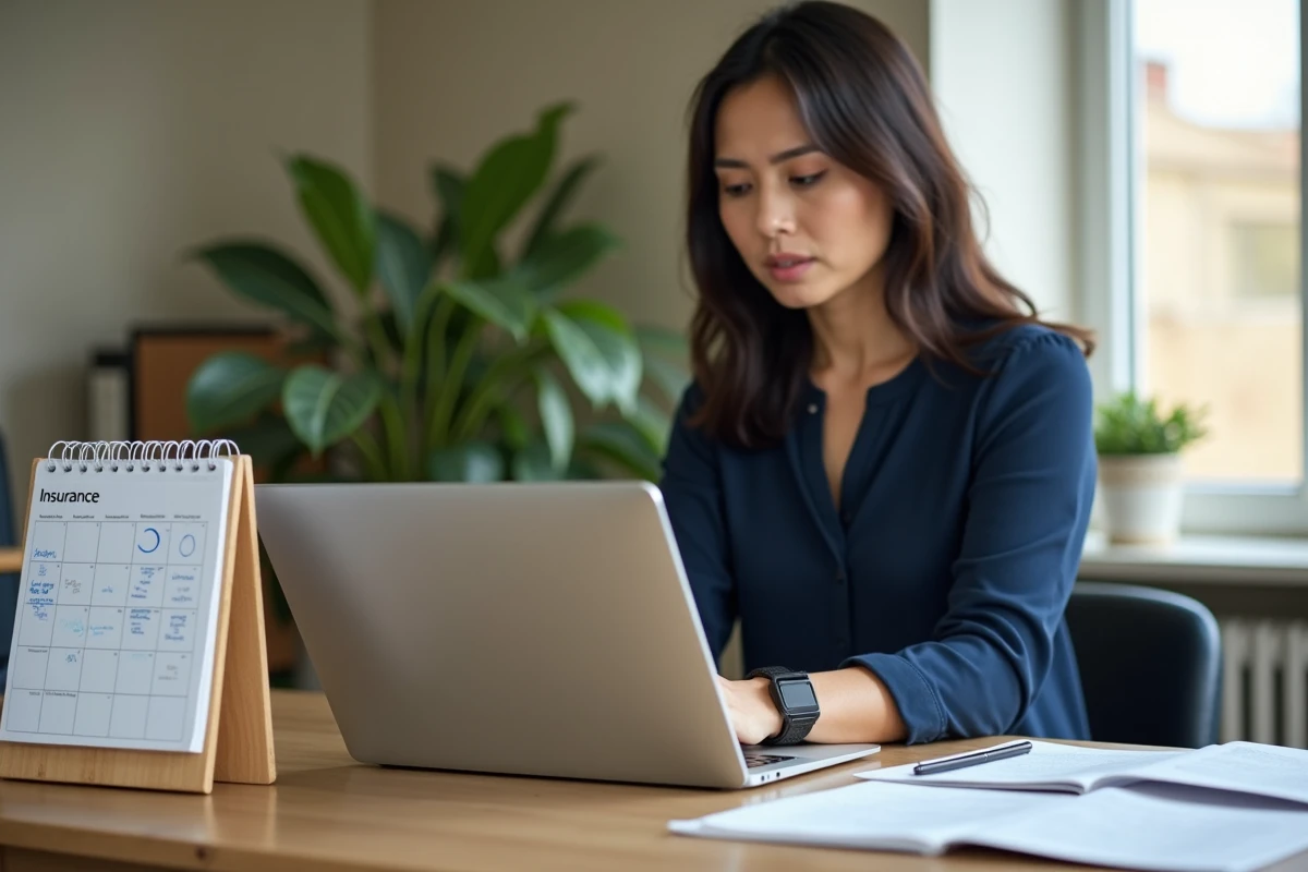Femme consultant un site d'assurance en ligne pour résilier son contrat Direct Assurance dans les délais
