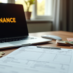Formulaire fiscal français sur un bureau en bois avec un ordinateur affichant le logo Binance