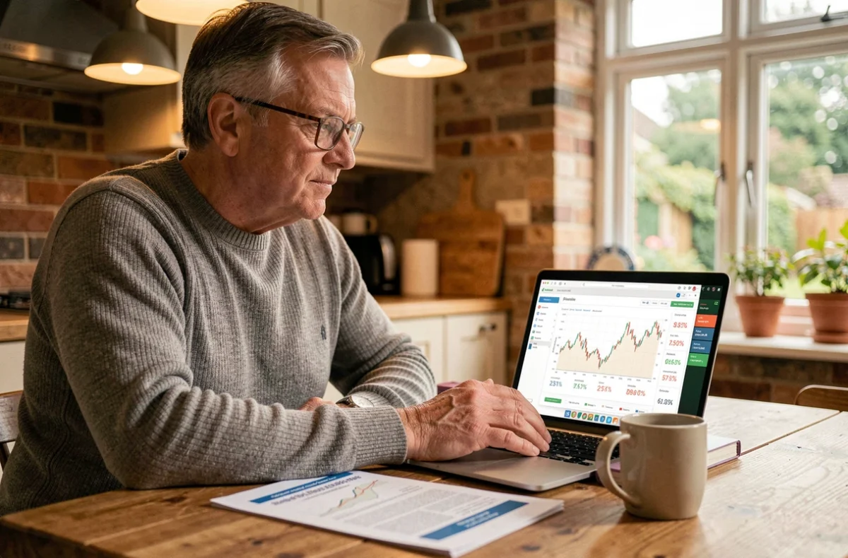 Investisseur particulier consultant le rendement de la SCPI Primovie sur son ordinateur depuis son domicile