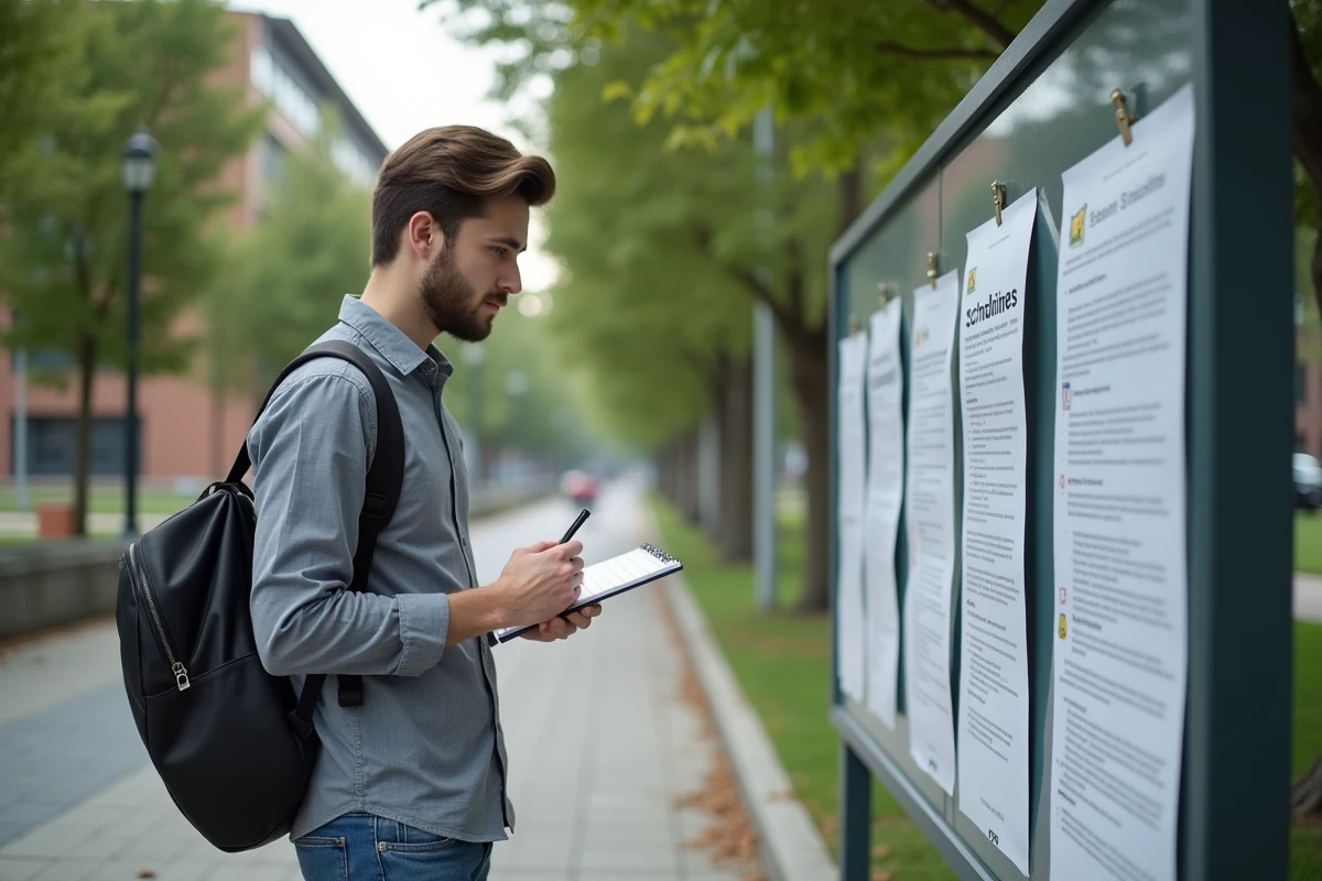 Jeune homme regardant un tableau d