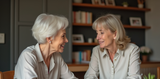 Retraite : Vos enfants comptent-ils pour votre retraite ? Découvrez-le ici ! Femme senior détendue avec sa fille regardant des documents de retraite