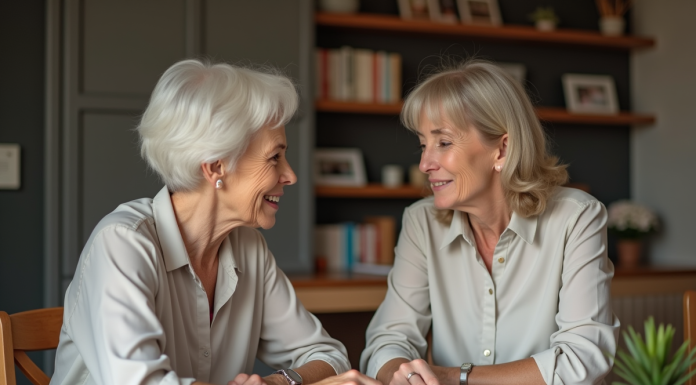 Retraite : Vos enfants comptent-ils pour votre retraite ? Découvrez-le ici ! Femme senior détendue avec sa fille regardant des documents de retraite